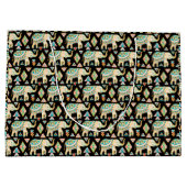 かわいく多彩なインドゾウパターン ラージペーパーバッグ