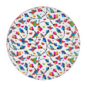 かわいく多彩なオウムの鳥 カッティングボード (正面)