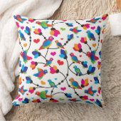 かわいく多彩なオウムの鳥 クッション (ブランケット)