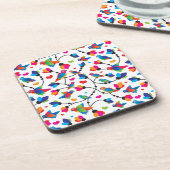 かわいく多彩なオウムの鳥 コースター (左側)