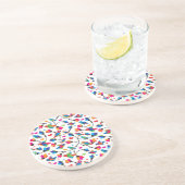 かわいく多彩なオウムの鳥 コースター (側面)