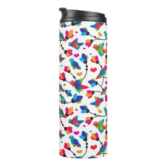 かわいく多彩なオウムの鳥 タンブラー (回転右)