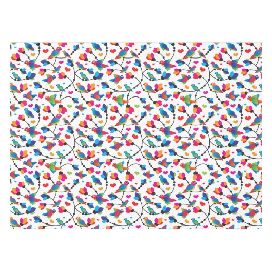 かわいく多彩なオウムの鳥 テーブルクロス (正面(横))