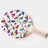 かわいく多彩なオウムの鳥 卓球ラケット (横)