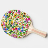 かわいく多彩な春の花柄の花 卓球ラケット (横)