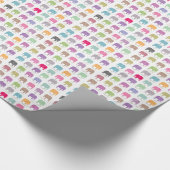 かわいく多彩な象 ラッピングペーパー (角)