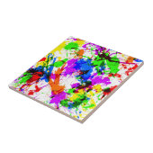 かわいく多彩な(ばちゃばちゃ)跳ねるのペンキのデザイン タイル (側面)