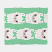 かわいく大きいラマパターン フリースブランケット (正面(横))