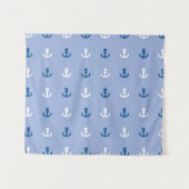 かわいく小さいいかりパターン タペストリー (正面(横))