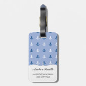 かわいく小さいいかりパターン ラゲッジタグ (裏面縦)