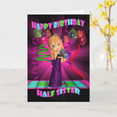 かわいく小さいかわいこちゃんの異父母姉妹のハッピーバースデー カード (黄色い花)