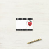 かわいく小さいてんとう虫の水玉模様のレトロのノート ポストイット (デスク上)