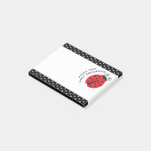 かわいく小さいてんとう虫の水玉模様のレトロのノート ポストイット (アングル)