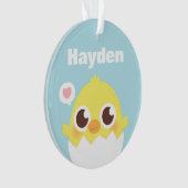 かわいく小さいひよこのちょうど工夫された装飾的なオーナメント オーナメント (正面)