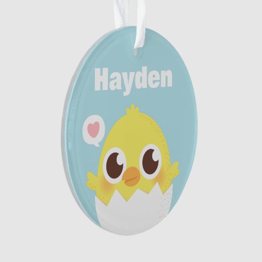 かわいく小さいひよこのちょうど工夫された装飾的なオーナメント オーナメント (正面)