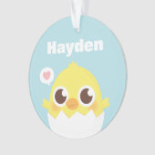 かわいく小さいひよこのちょうど工夫された装飾的なオーナメント オーナメント (正面)