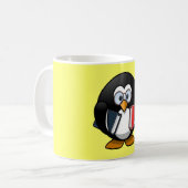 かわいく小さいアニメの本の虫のペンギン コーヒーマグカップ (正面左)