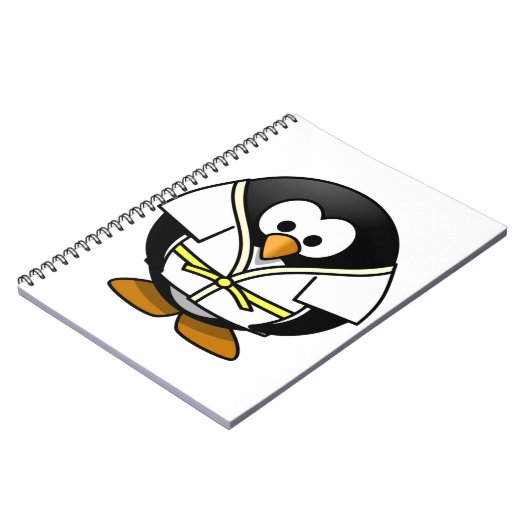 かわいく小さいアニメの柔道のペンギン ノートブック (左側)