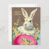 かわいく小さいイースターのウサギが付いている郵便はがき シーズンポストカード (正面/裏面)