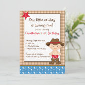 かわいく小さいカウボーイのバースデーパーティ招待状 招待状 (スタンド正面)