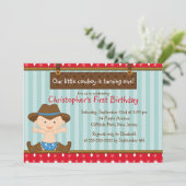 かわいく小さいカウボーイのバースデーパーティ招待状 招待状 (スタンド正面)