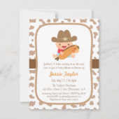 かわいく小さいカウボーイの西部のベビーシャワー招待状 招待状 (正面)