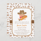 かわいく小さいカウボーイの西部のベビーシャワー招待状 招待状 (正面/裏面)