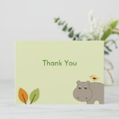 かわいく小さいカバの平たい箱はメッセージカード感謝していしています 招待状 (スタンド正面)