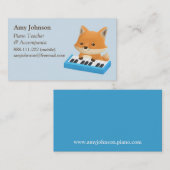 かわいく小さいキツネはピアノの教師の名刺をからかいます 名刺 (正面/裏面)