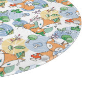 かわいく小さいキツネパターン カッティングボード (角)