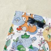 かわいく小さいキツネパターン ビーチタオル (インサイチュ)