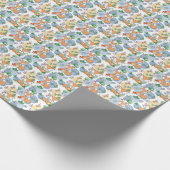 かわいく小さいキツネパターン ラッピングペーパー (角)