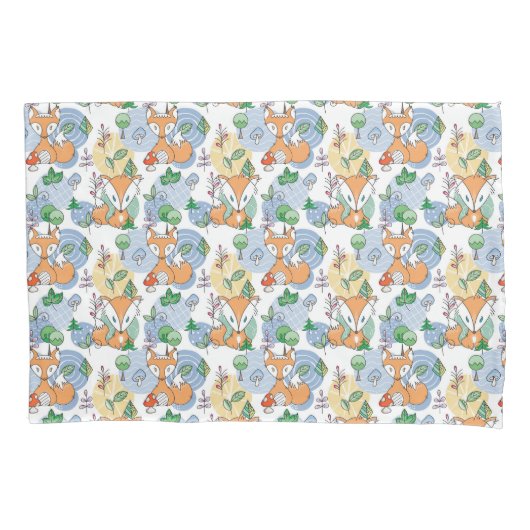 かわいく小さいキツネパターン 枕カバー (正面左)