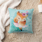 かわいく小さいキツネ クッション (ブランケット)