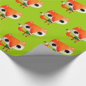 かわいく小さいキツネ ラッピングペーパー (角)