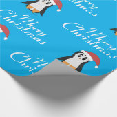 かわいく小さいクリスマスのペンギンの包装紙 ラッピングペーパー (角)