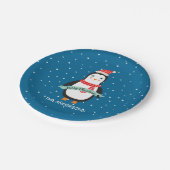 かわいく小さいクリスマスのペンギン"メリークリスマス" ペーパープレート (アングル)