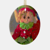 かわいく小さいクリスマスの女の子の小妖精や小人 セラミックオーナメント (右)