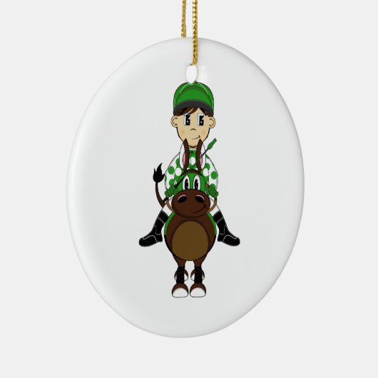 かわいく小さいジョッキーのオーナメント セラミックオーナメント (右)