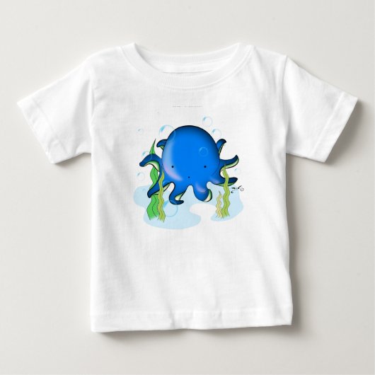 かわいく小さいタコのTシャツ ベビーTシャツ (正面)