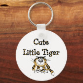 かわいく小さいトラのTシャツおよびギフト キーホルダー (正面)