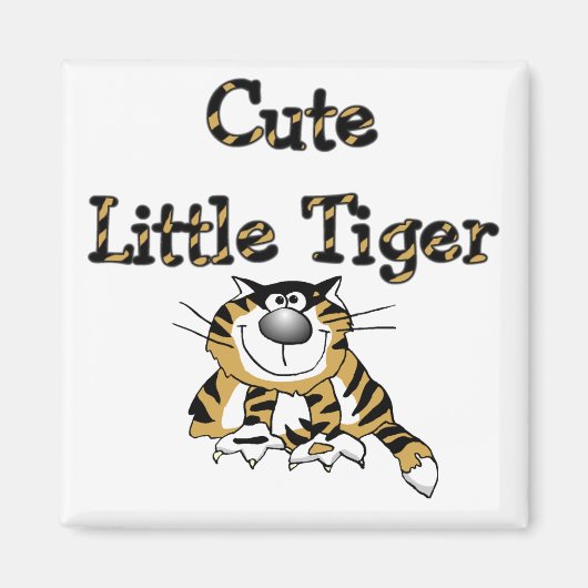 かわいく小さいトラのTシャツおよびギフト マグネット (正面)