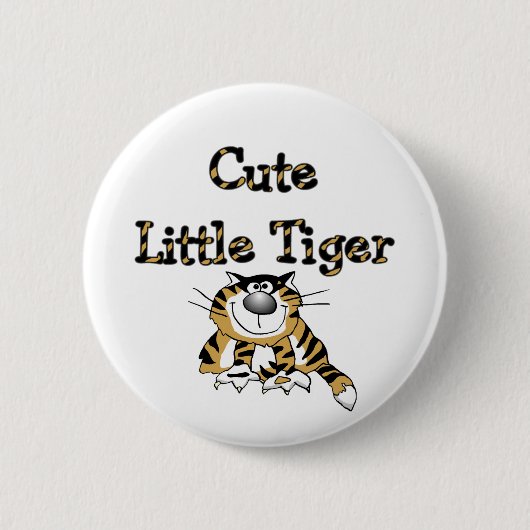 かわいく小さいトラのTシャツおよびギフト 缶バッジ (正面)