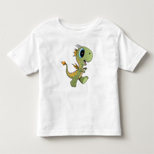 かわいく小さいドラゴンのワイシャツ トドラーTシャツ (正面)