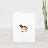 かわいく小さいバッカニアの男の赤ちゃんの海賊は感謝していしています サンキューカード (裏面)