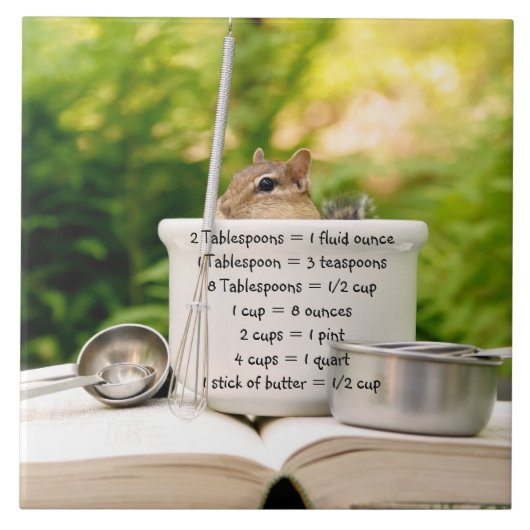 かわいく小さいパン屋のシマリスTrivet タイル (正面)