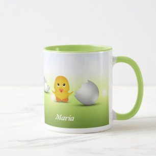 かわいく小さいベビーのひよこあなたの名前 マグカップ
