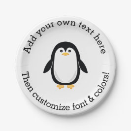 かわいく小さいペンギン ペーパープレート