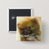 かわいく小さいポメラニア犬 缶バッジ (正面&裏面)