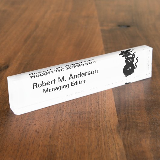 かわいく小さいマウス デスクネームプレート (側面)